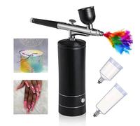Set de Aerógrafo Portátil con Compresor, Carga USB, Boquilla de 0.3mm para Pintura, Tatuajes, Manicura, Maquillaje y Modelado green