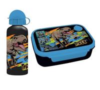 Set de almuerzo para niños - Lonchera de dinosaurio T-Rex y botella de agua de aluminio de 500 ml - Juego de comida para la escuela, viajes, sin BPA