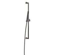 Set de barra de ducha Gessi Inciso 800 mm, rociador y flexo antical 1500 mm, soporte de ducha no orientable lateralmente, 58145706, Color: PVD negro metálico