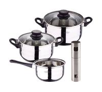 Set de baterías de cocina toledo 5pc aptas para inducción+ bergner copper pulverizador de aceite y vinagre ø4x17,5cm en acero inoxidable 16 cm