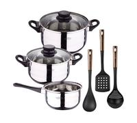 Set de baterías de cocina toledo 5pc aptas para inducción+ bergner copper set de 3 utensilios de cocina en pbt negro y cobre 9 cm