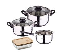 Set de baterías de cocina toledo 5pc aptas para inducción+ bergner naturally hermético de 650ml en vidrio de borosilicato 9 cm