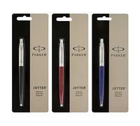 Set de bolígrafos Jotter de Parker, negro, azul y rojo, con punta redonda, color Black Medium