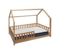 Set de Cama infantil Cabaña ''Bosco'' 90x190cm + Colchón ZENT ROLLER 90x190cm (Altura 17cm), Transpirable, Adaptable y Atérmico Wood + mattress Zent Roller 90x190