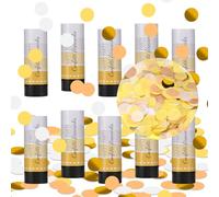 Set de cañones de confeti, poppers de mano, lanzadores de confeti para fiestas, dorados - Para bodas, cumpleaños, baby showers, accesorios para fiestas (10 unidades)