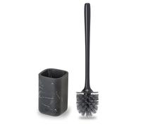 Set de Cepillo para Inodoro y Soporte Vigar Zense, Cepillo para Inodoro con Soporte de Piedra de poliresina, Sets de baño para decoración y Accesorios de baño, Mármol Negro