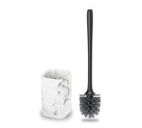 Set de Cepillo para Inodoro y Soporte Vigar Zense, Cepillo para Inodoro con Soporte de Piedra de poliresina, Sets de baño para decoración y Accesorios de baño, Mármol Blanco