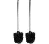 Set de cepillos para inodoro Unyqoos®, con acero inoxidable cepillado y plástico, compacto (70x70x360 mm), ligero (100 g), incluye soporte, resistente a arañazos y huellas dactilares