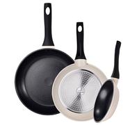 Set de Cocina de 3 piezas: Juego de 3 Sartenes Ø18Ø20Ø24cm en Aluminio forjado de color blanco, Aptas para inducción y antiadherente EXPERT NERJA San Ignacio