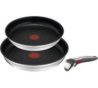 Set de cocina Jamie Oliver By Tefal Ingenio, de 3 piezas, con mangos desmontables y 2 sartenes de 24/28 cm