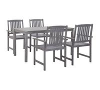 Set De Comedor De Jardín 5 Piezas Madera Maciza De Acacia Gris Vidaxl
