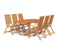 Set De Comedor De Jardín 7 Piezas Madera Maciza De Acacia 150-200 Cm Vidaxl