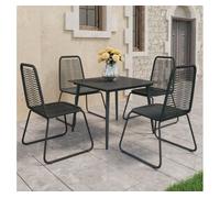 Set de comedor de jardín de 5 piezas pvc ratán negro vidaxl