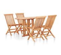 Set De Comedor De Jardín Plegable 5 Piezas Madera Maciza Teca Vidaxl