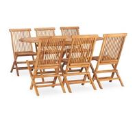 Set De Comedor De Jardín Plegable 7 Pzas Madera Maciza De Teca Vidaxl