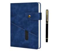 Set de cuaderno y bolígrafo, cuaderno de diario de cuero forrado de tamaño A5, 200 páginas de papel grueso rayado de 100 g/m², diario personal de cuero, organizador de tamaño A5 para hombres, mujeres