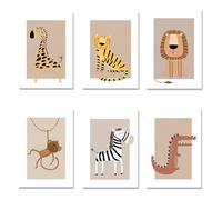 Set de Cuadros Infantiles para habitación bebé, Set de 6 Pósters Habitación Infantil, Decorativas Infantiles para Cuadros Habitacion Bebe, Poster para decoración Pared Dormitorio (13X18CM Sin Marco)