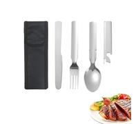 Set De Cubiertos Acero Inoxidable - Resistente, Apto para Lavavajillas, Portátil,juego de utensilios de mesa - para Almuerzo Cena Restaurante Viaje Camping Picnic Senderismo