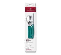 Set de cubiertos de viaje SWISS CLASSIC, set de 3 piezas, verde, plástico, Victorinox