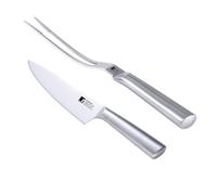 Set de cuchillo chef + tenedor para carne bbq en acero inoxidable bergner
