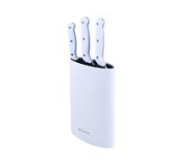 Bergner Set cuchillos NATURALLY 3 pzas acero inox Chef, Santoku, Multitarea, mango blanco, bloque