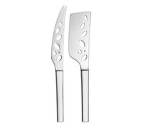 Set de Cuchillos para Queso WMF - 2 Piezas en Acero Inoxidable Pulido Cromargan®, Cuchillo con Doble Punta y Hacha con Hojas Perforadas para un Corte Perfecto sin Adherencias