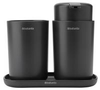 Set de dispensador de jabón líquido y portacepillos, gris, Brabantia