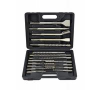 Set de Dłutas y Brocas SDS+ Awtools 17 piezas, incluye variedad de herramientas para perforación en hormigón, mampostería, alta calidad, sistema SDS+ para máxima resistencia.