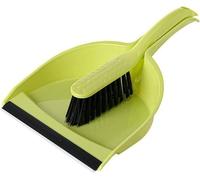 Set de escoba y paleta Unyqoos® – Fabricado en plástico PP, escoba y paleta compactas para oficina, hogar y sala de estar, color verde