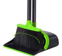 Set de escoba y recogedor Unyqoos®, con mango de 132 cm de longitud, cerdas suaves de 4 capas, borde de goma y púas, diseño que ahorra espacio, peso inferior a 1,5 kg, ideal para uso interior y exteri