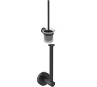 Set de escobilla de Inodoro Ideal Standard A9119XG IOM + portarollo de Papel higiénico A9132XG IOM, Negro Mate