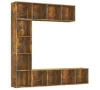 Set De Estanteria/mueble Tv 3 Pzas Roble Ahumado 180x30x180 Cm Vidaxl