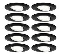 Set de focos LED empotrables redondos Calla (6 W, Negro, 10 ud., Blanco neutro)