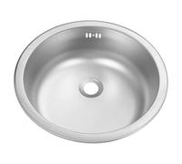 Set de fregadero empotrado CR/CT con cesta y tabla de acero inoxidable (Diámetro: 450 mm, Acero inoxidable)