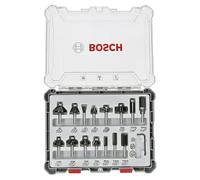 Bosch Professional Set mixto de 15 fresas para madera vástago Ø 8 mm