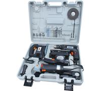 Set de herramientas Mannesmann Brüder, modelo 12555, de 4 piezas: taladro percutor, lijadora orbital, amoladora angular y sierra de calar