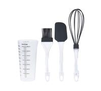 Set de horneado en silicona antracita: taza medidora, espátula, batidor y cepillo - resistente hasta 425°c