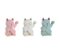 Set de Huchas de resina de 12x9.5x16 cm con diseño de gato de la suerte. Ideal para ahorrar y decorar cualquier espacio. Detalles finos y acabado resistente. Aporta estilo y buena fortuna al hogar Ass