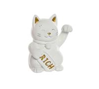 Set de Huchas de resina de 12x9.5x16 cm con diseño de gato de la suerte. Ideal para ahorrar y decorar cualquier espacio. Detalles finos y acabado resistente. Aporta estilo y buena fortuna al hogar Whi