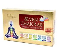Set de Incienso 7 Chakras, Premium Indian Masala, 7 variedades Muladhara, Swadhisthana, Manipura, Anahata, Vishudha, Ajna y Sahasra, Ideal para meditación/Yoga, un Elegante Conjunto de Regalos