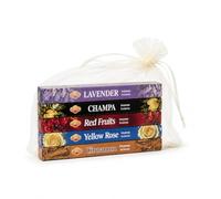Set de Incienso Natural Surtido con 5 Aromas y 100 Varillas, Incienso aromático para Relajación, Meditación y Yoga, Pack Regalo con Bolsa y QR, Hecho en la India