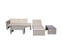Set de jardín cártama sofá 2 plazas, dos mesas bajas y cama solar