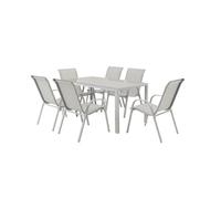Set de jardín lorca con mesa rectangular y 6 sillas - conforama