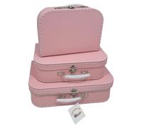 Set de maletines de cartón rosa, marca Playwood, 3 unidades.