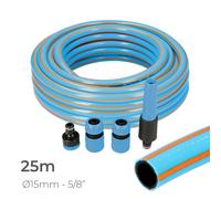 Set de manguera con accesorios edm azul 5/8' 20 mm x 25 m