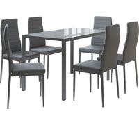 Set de mesa de comedor Vicco Grand Gris 120 x 75 cm Juego de 6, Model 40761