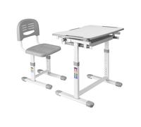 Set de mesa escritorio y silla infantil sala regulable altura - gris [en.casa]
