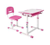 Set de mesa escritorio y silla infantil sala regulable altura - rosa [en.casa]