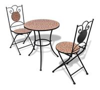 Set De Mesa Y Sillas De Jardín 3 Piezas Con Mosaico Terracota Vidaxl
