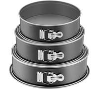 | Set de moldes desmontables "Inspiration" (3 piezas) | Diámetro: 24, 26 y 28 cm (redondos) | Base plana, molde redondo para hornear, molde para pasteles con revestimiento antiadherente, apto para hor